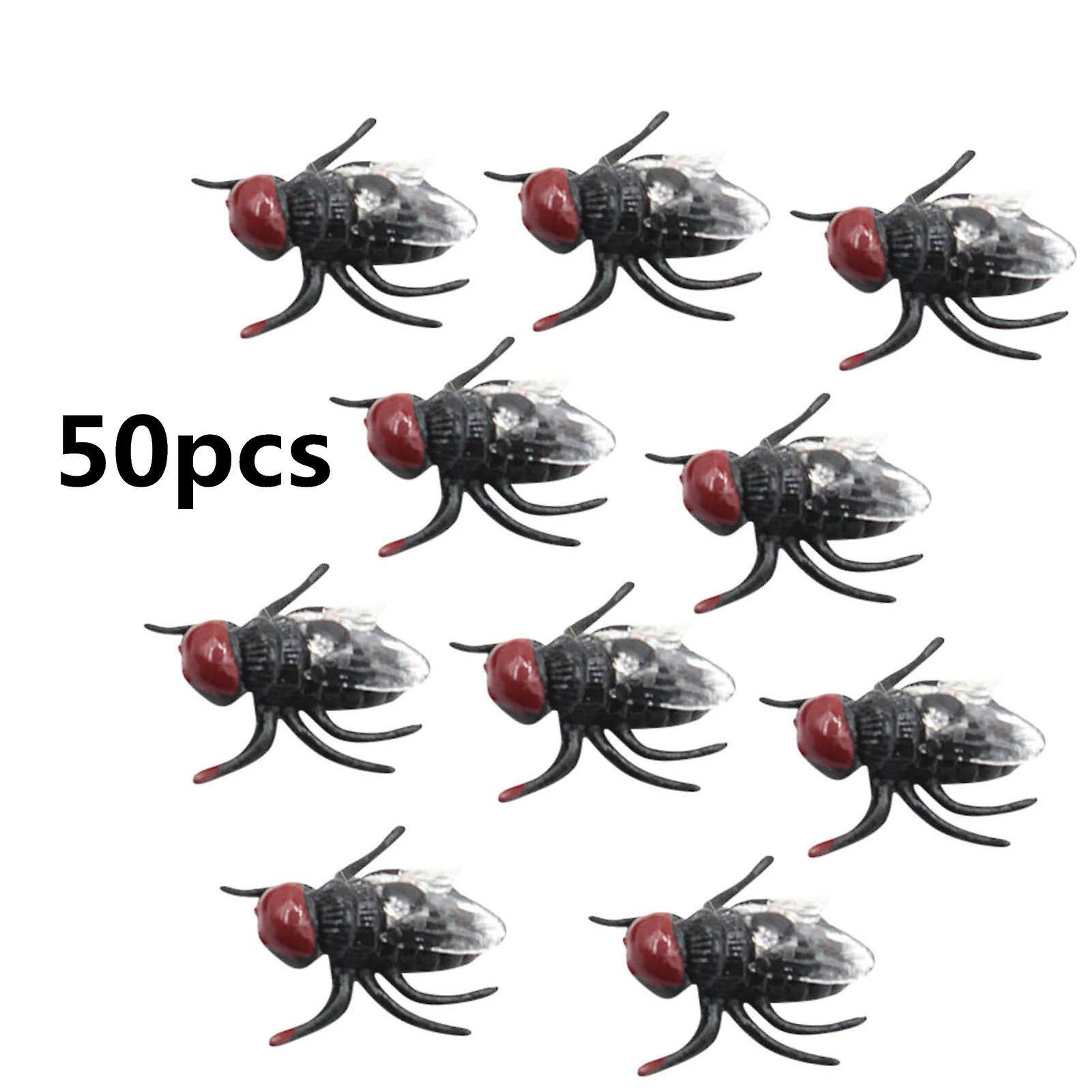 Baodan Plastic Flies Toy Fake Fly Bugs Fake Plastic Insect Fly Toys Trick Joke Toys