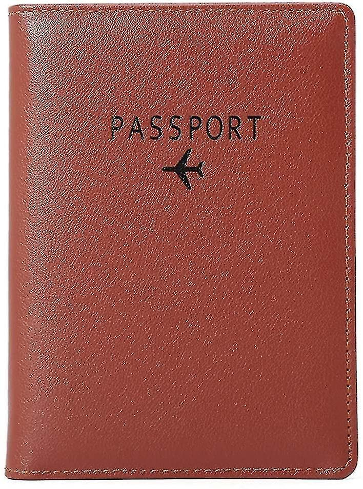 Elriven Passport Cover Leather Rfid Protection Travel Case Passport Cover Passport Wallet pink/brown/blue