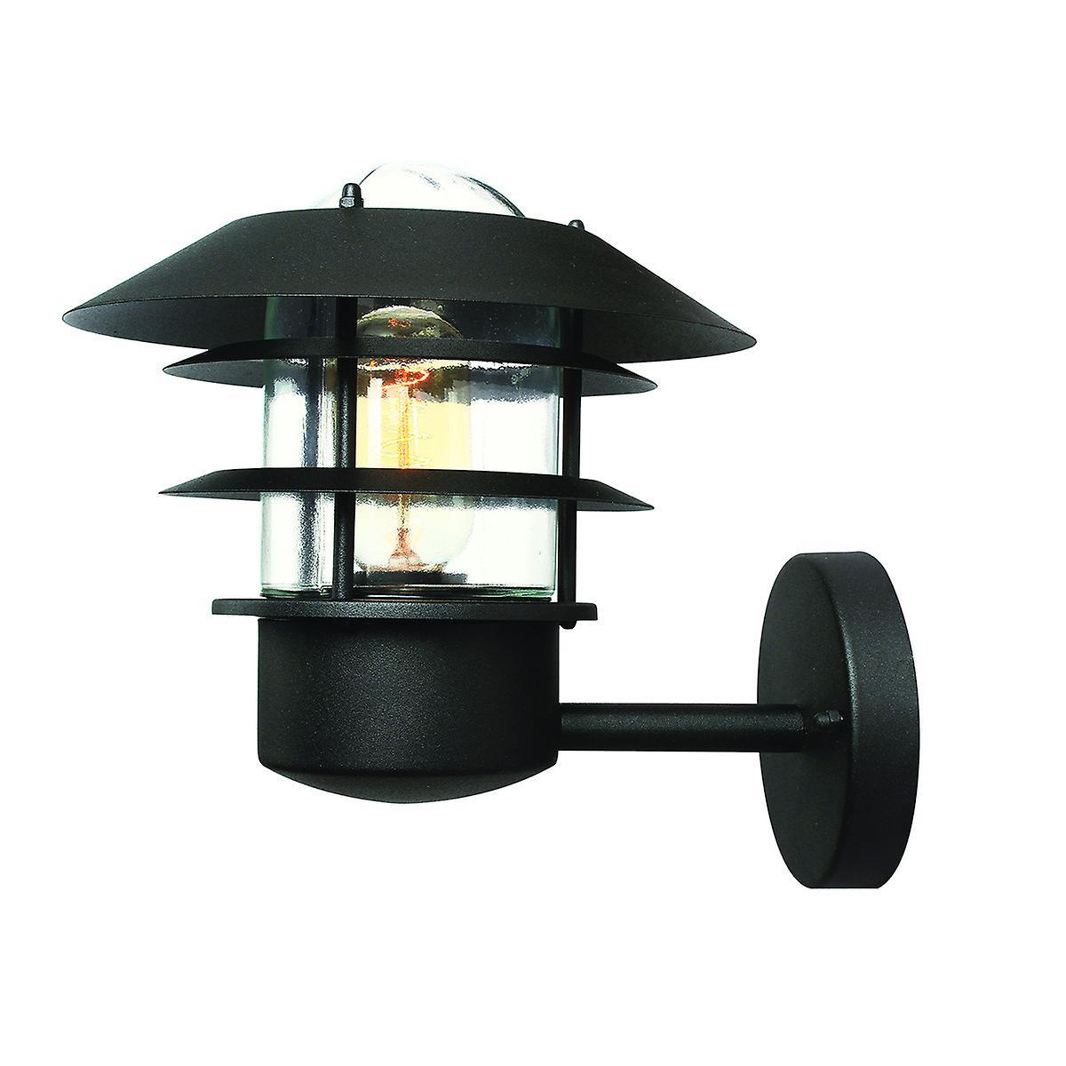 Helsingor 1 Light Outdoor Coastal Wall Lantern Light Black IP44 E27