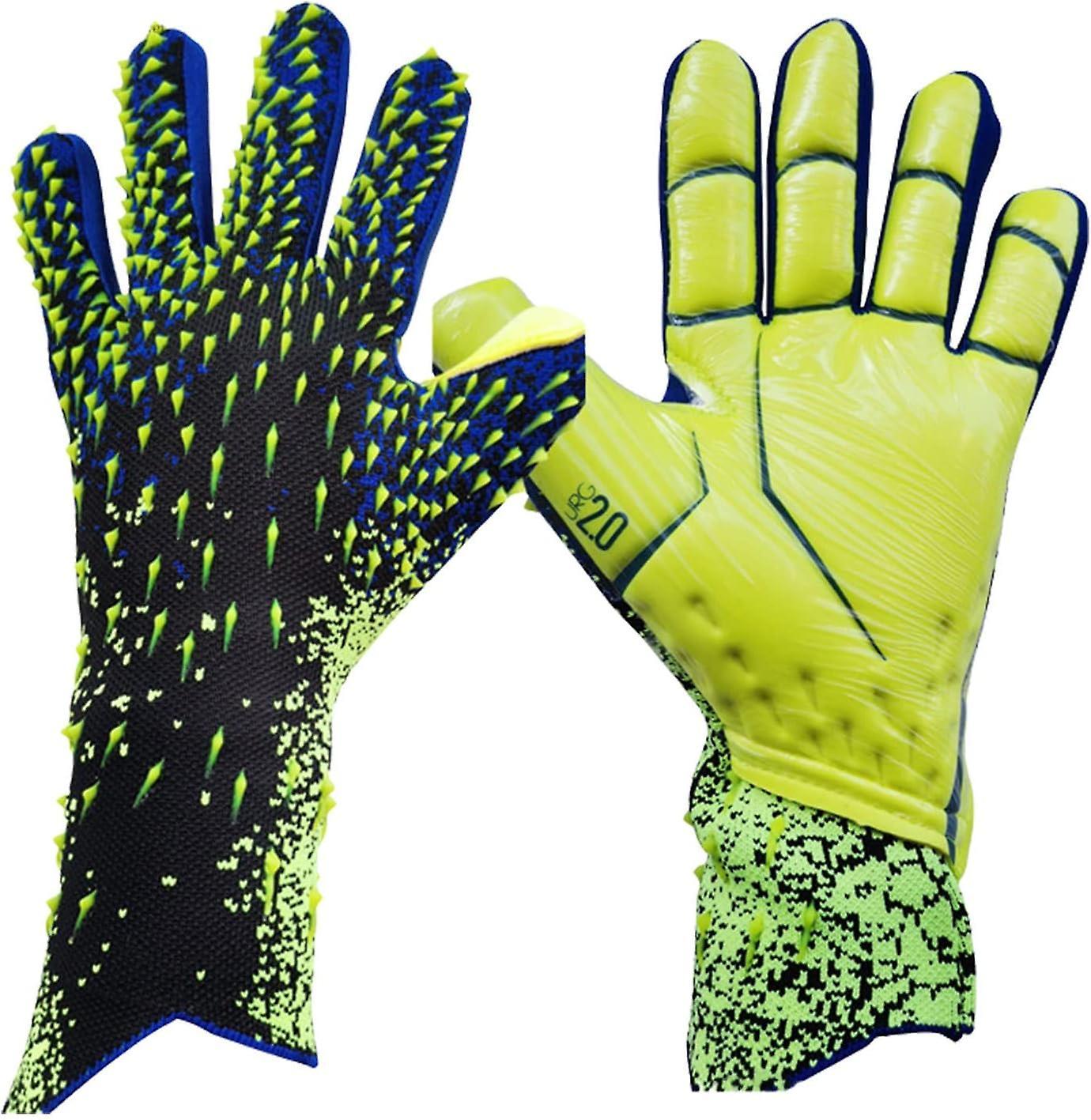 Frusde Football Goalkeeper Gloves, Receiving Gloves, Kids Goalkeeper Gloves Anti Slip, Soccer Goalie Gloves Children Football Gloves Green Size 7