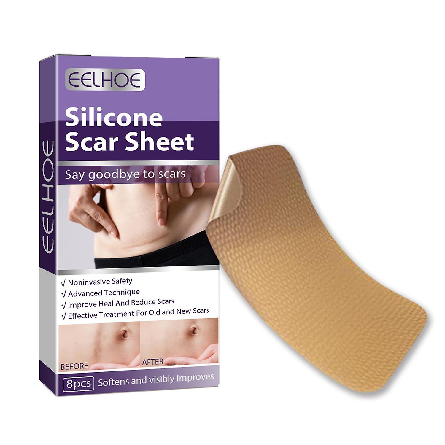 EELHOE 8Pcs Silicone Scar Sheets Safety Mild Odorless Comfortable Fade Scars Heal Treatment for Old