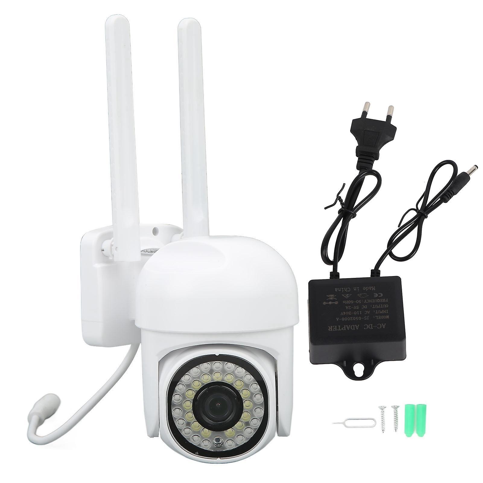 EU Plug 2MP 1080P PTZ Smart Camera, IP66 Waterproof Wireless WiFi Camera with