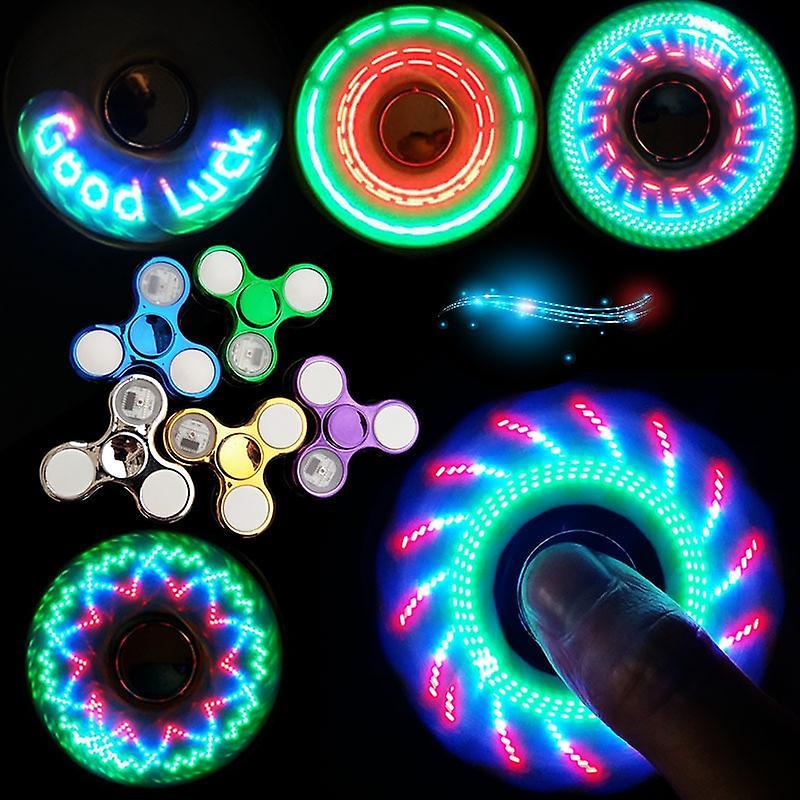 GreenZech Luminous fidget spinner glow in dark light edc batman finger stress relief toys Random