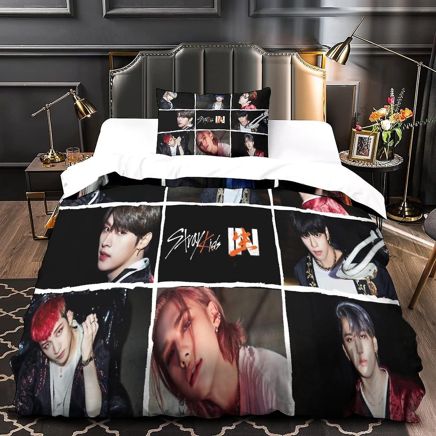 Kerota 3D for Boys and Girls with Duvet Cover Stray Kids Stray Kids 3 Pieces Single Single135x200cm