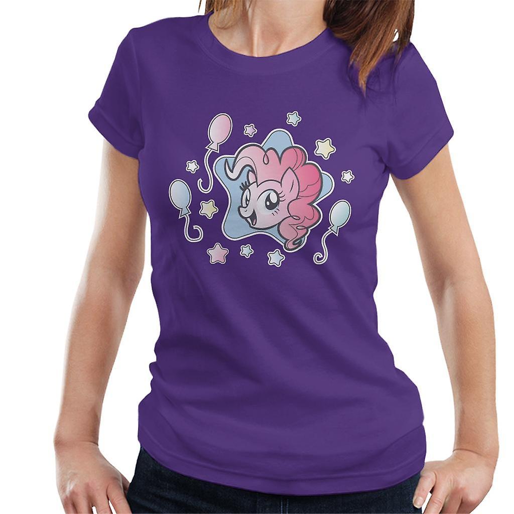 My Little Pony Pinkie Pie Balloons And Stars Women's T-Shirt Purple Small