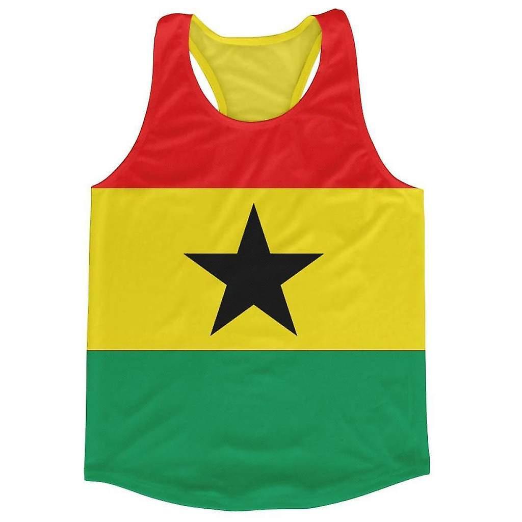 Airo Sportswear Ghana Flag Running Vest Yellow Medium 38-40 inch Chest (96-104cm)