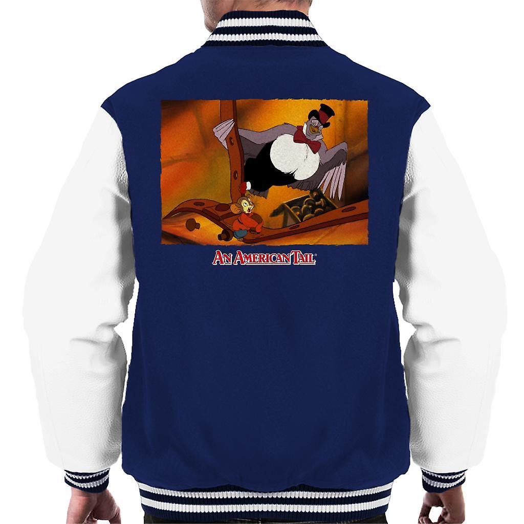 An American Tail Fieval And Henri Le Pigeon Men's Varsity Jacket Navy/White X-Large