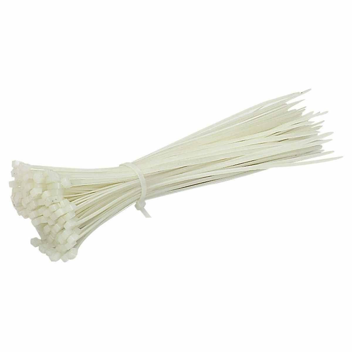 Bradas 100pcs White Small Nylon 3.6mm Plastic Cable Ties, Zip Tie Wraps, 80-200mm long