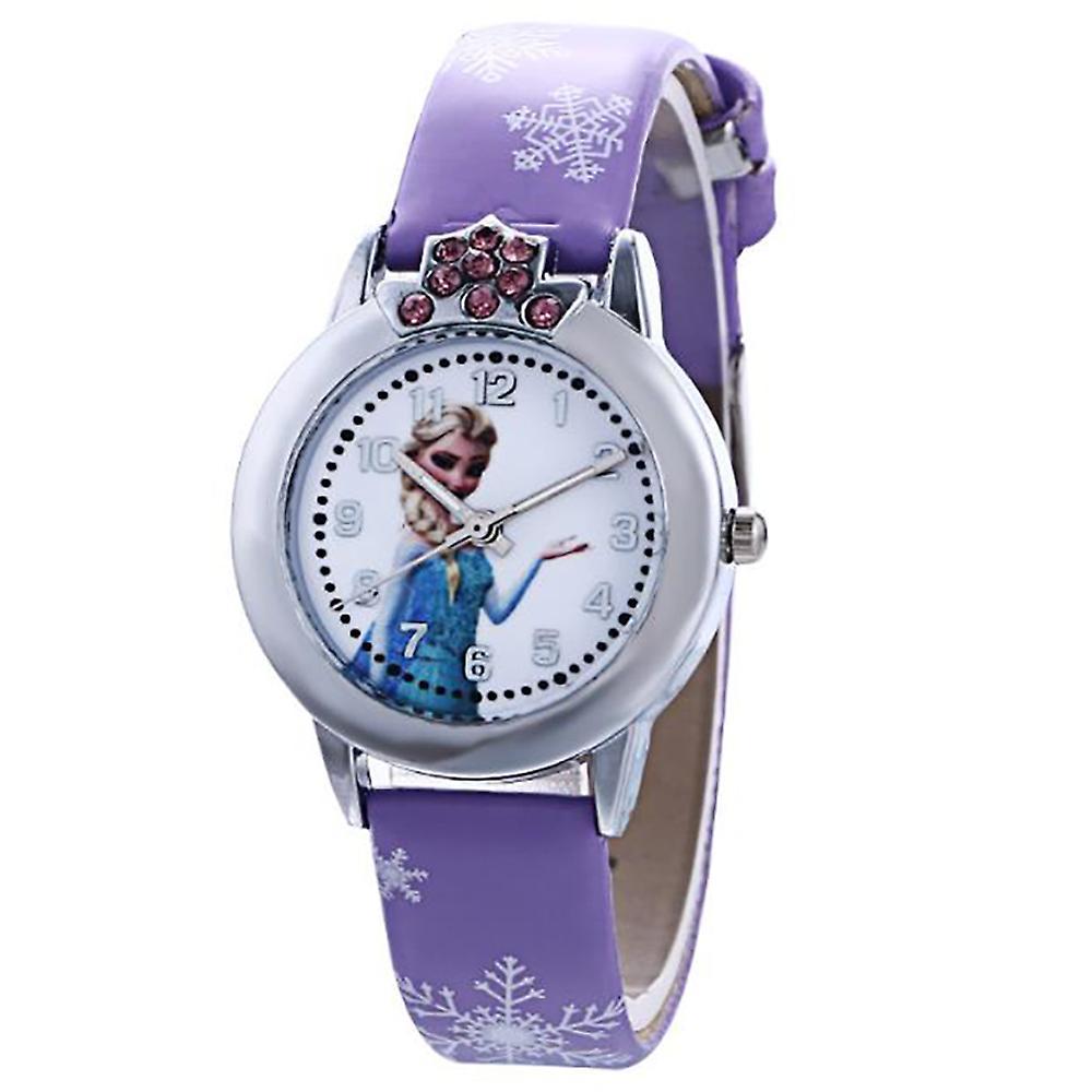 Vicbuy Frozen Princess Anna Elsa Watch Kids Girls Quartz Watches Purple