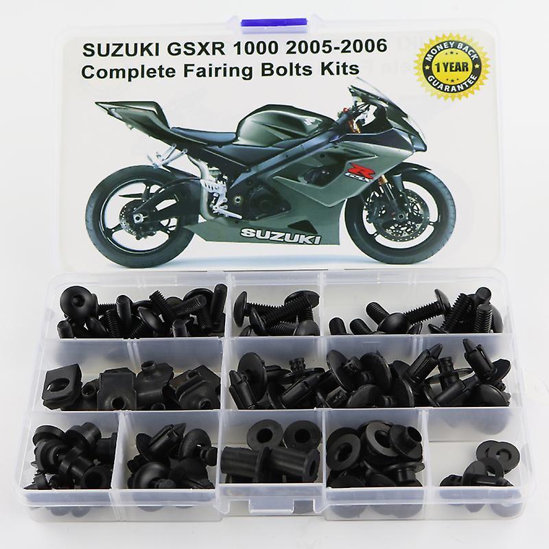 Boussder Fit For Suzuki Gsxr 1000 Gsx-r1000 2005 2006 Motorcycle Complete Full Fairing Bolts Kit Washer Fastener Steel Nut Black