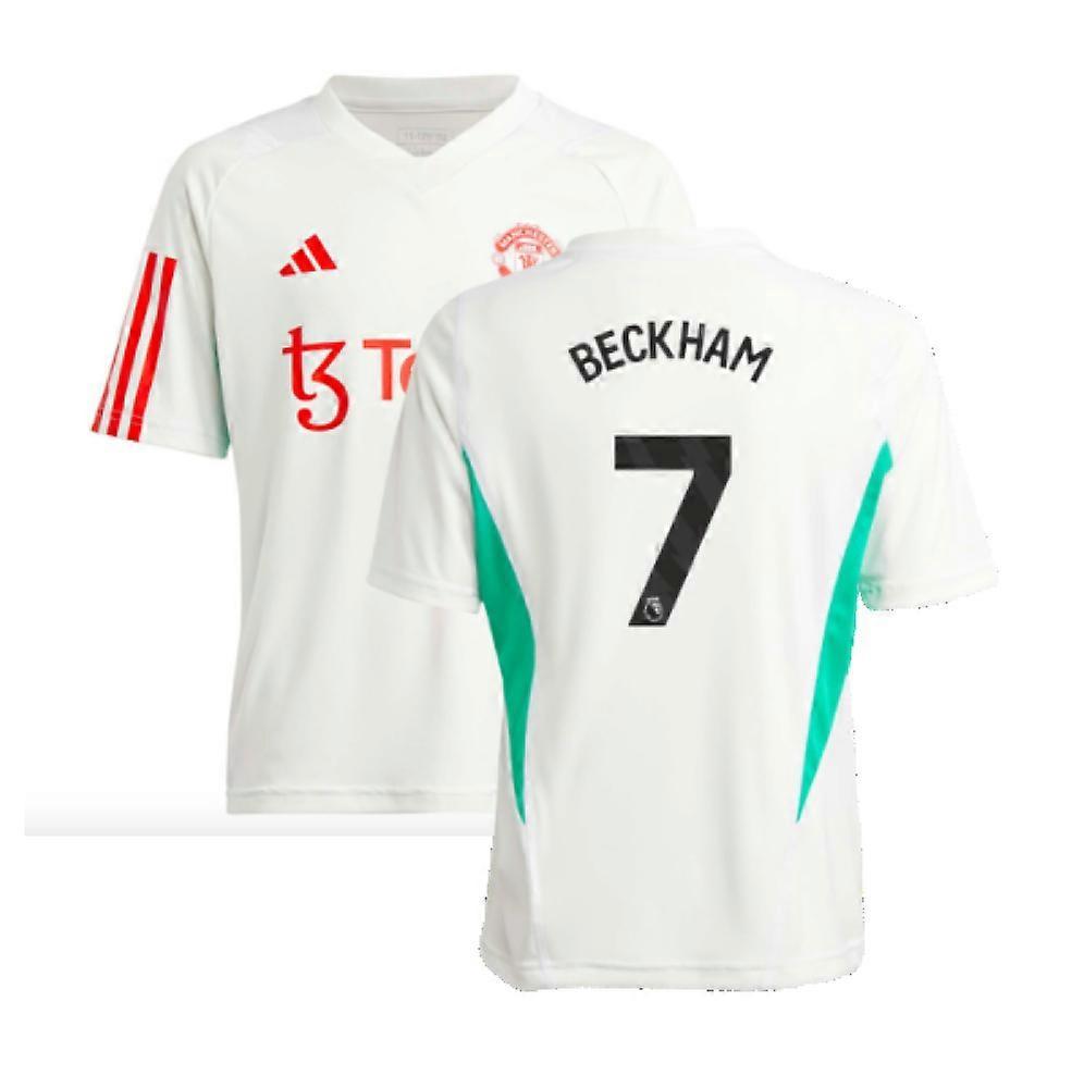 Adidas 2023-2024 Man Utd Training Jersey (White) - Kids (Beckham 7) 15/16 Years - 34-36 inch