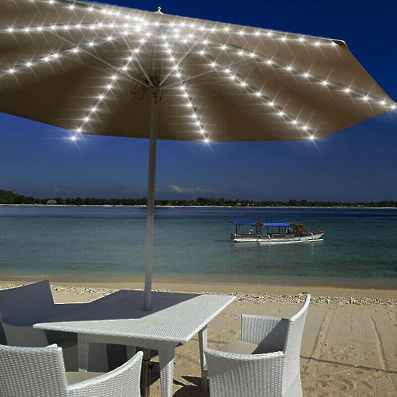 Bean Guirlande Solaire Compatible Avec Parasol - 104 Led  - 8 Modes - Ip65 - Tanche - Compatible Avec Fte, Nol, Halloween, Campinglumire Blanche Po...