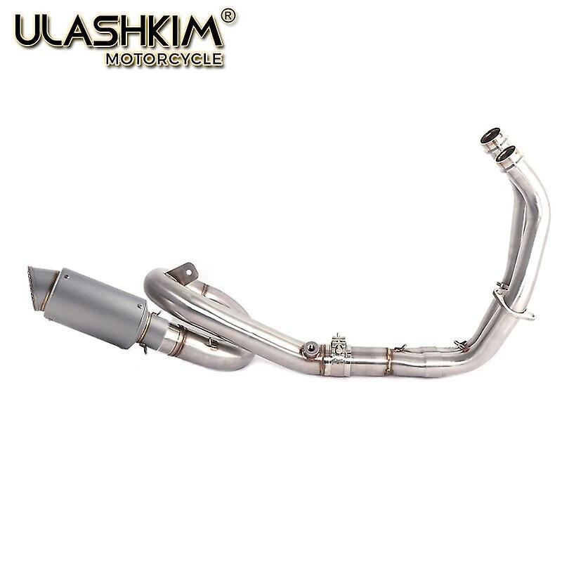 Muggyz Fz-07 Mt-07 Carbon Fiber Exhaust Foryamaha Fz07 Mt07  Xsr 700 2014-2017 Motorcycle Exhaust Front Pipe Muffler Full System Grey