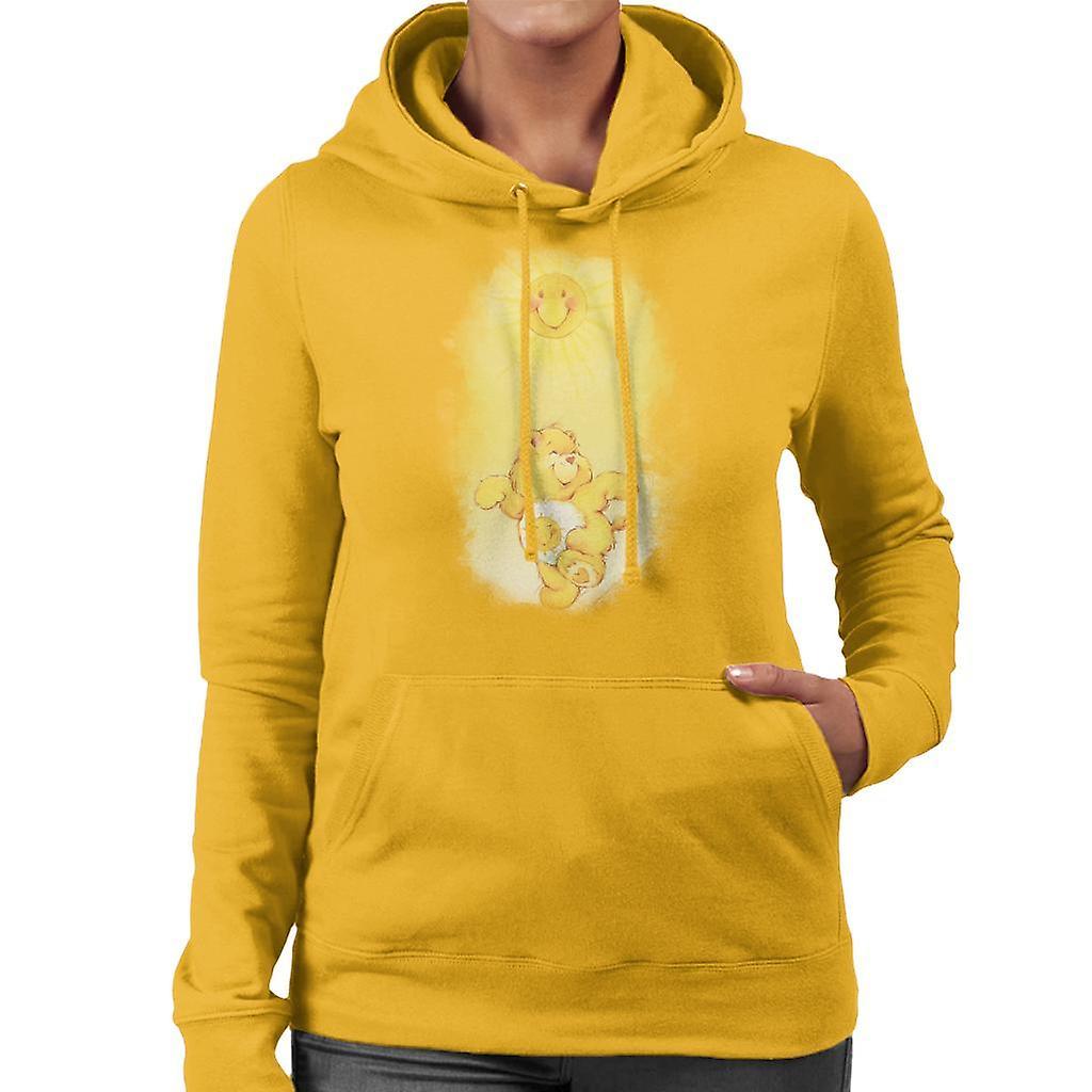 Care Bears Funshine Bear Dancing In The Sun Women's Hooded Sweatshirt Gold Large