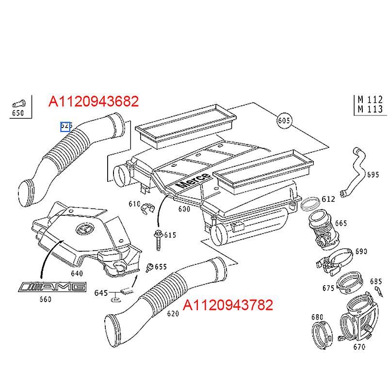 Car Air Intake Turbonator 1120943482 Car Air Intake 1120943582 1120943782 1120943682 Duct Hose For Mercedes Benz W220 S280 S320 S350 W211 E240 E320...