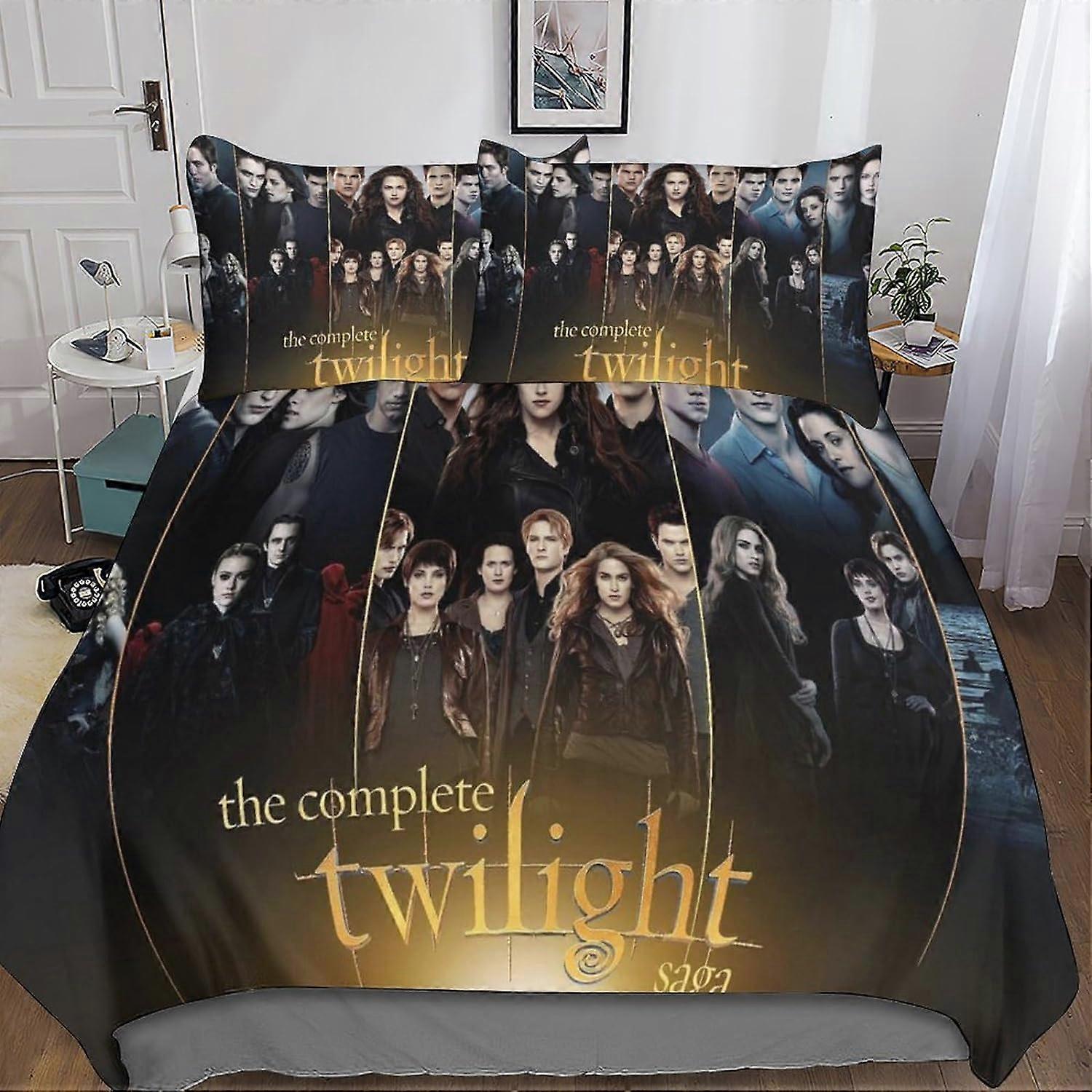 Kerota The Twilight Saga Duvet Cover Set, with Pillowcases Microfiber Bedding Set with Zipper Closure 3 Pieces for Teens and Adults Double Single13...