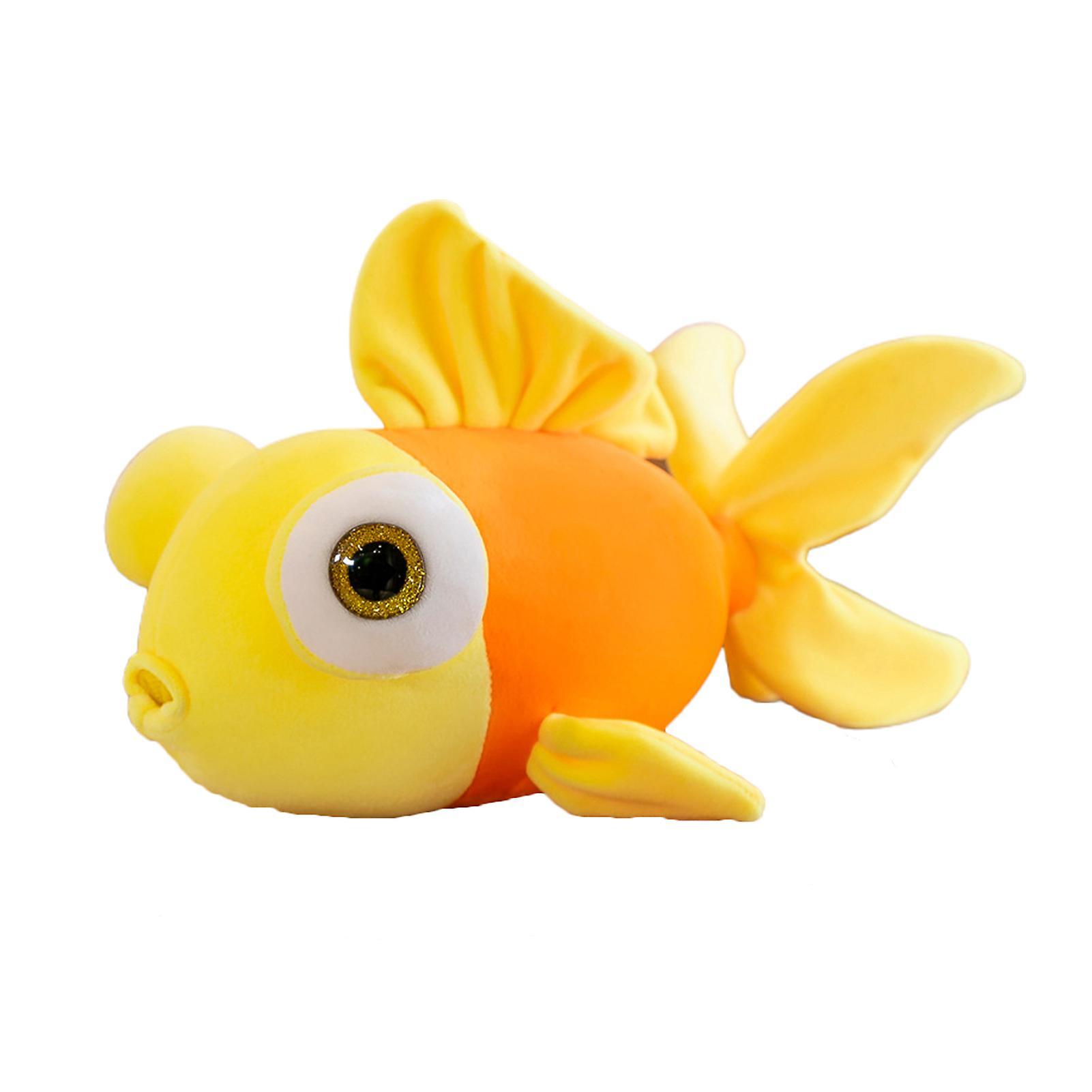 Remorui Fish Plush Toy Colored Goldfish Doll Plushies Companion Sleep Pillow Stuffed Aquarium Animal Doll Throw Pillow Yellow S