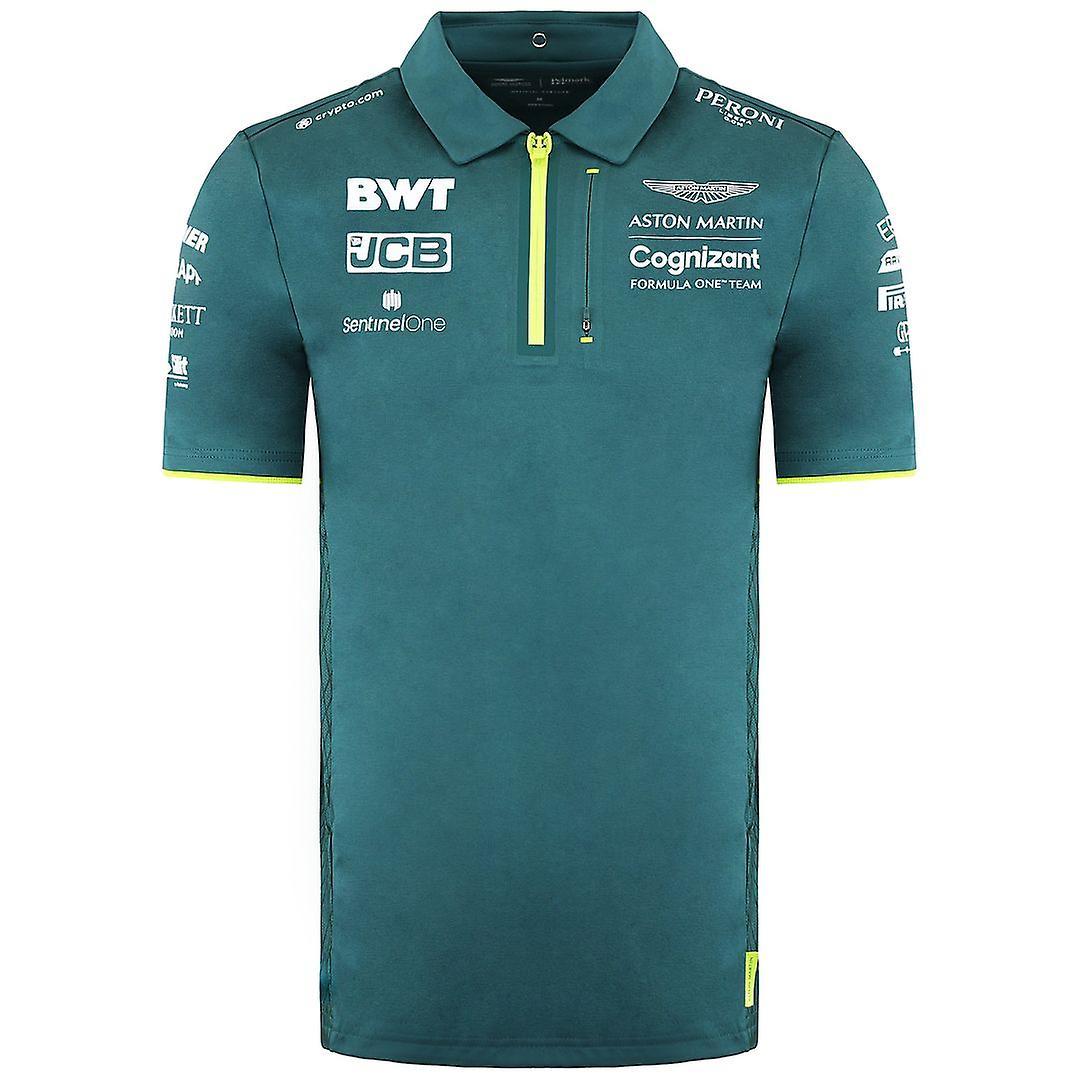 Aston Martin Cognizant F1 Official Team Green Mens Polo Shirt AMC21KPO08 M