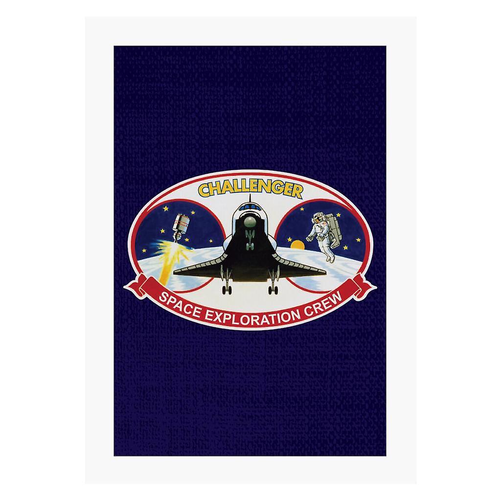 NASA STS 41B Challenger Mission Patch A4 Print Navy Blue 21cm x 29.7cm