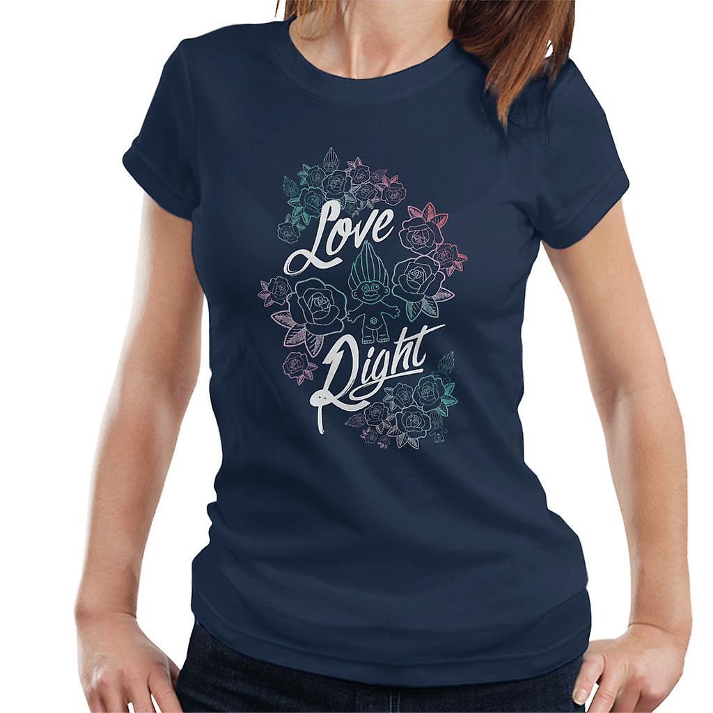 Trolls Love Right Women's T-Shirt Navy Blue X-Large