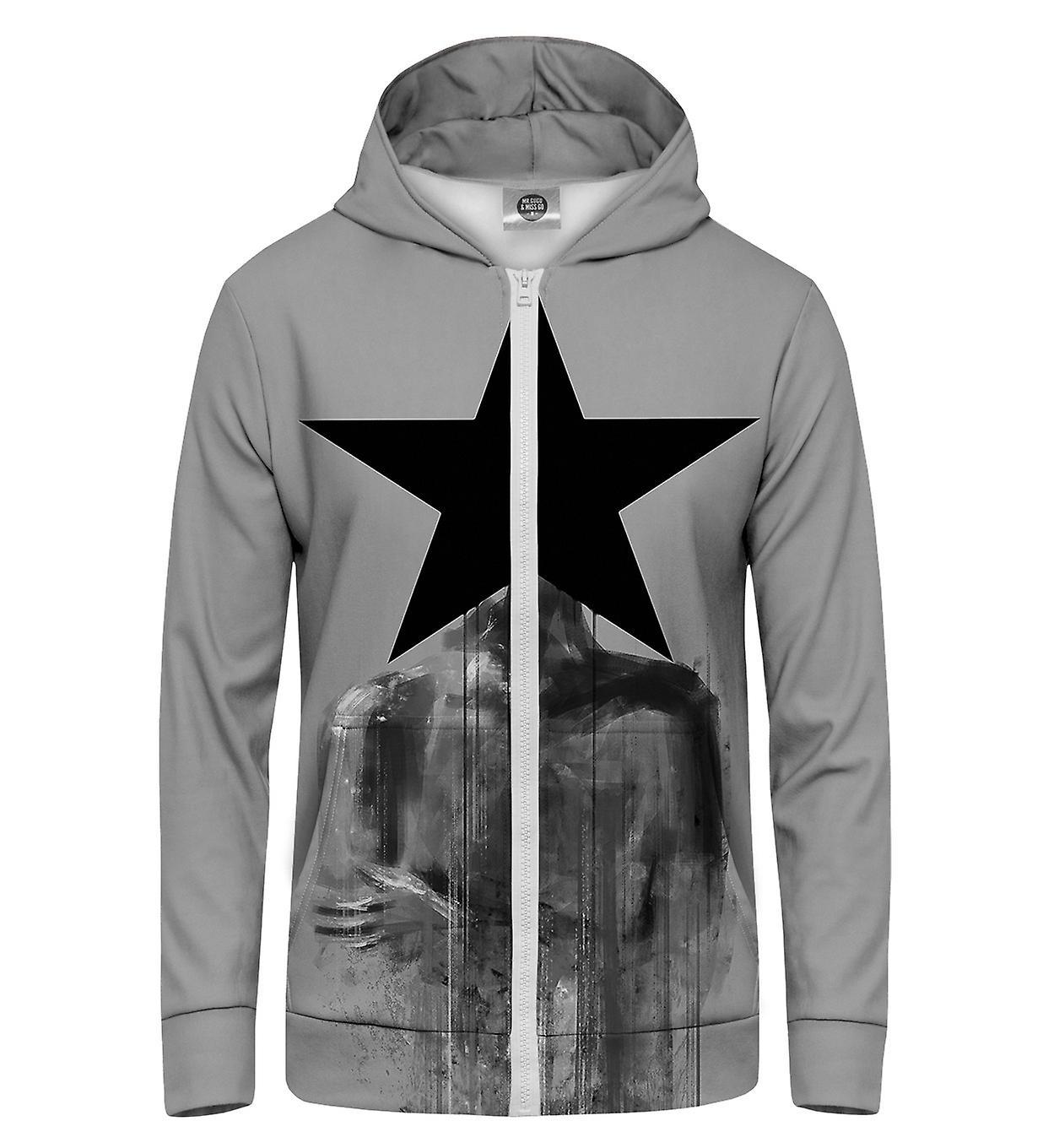 Mr Gugu & Miss Go Mr. GUGU & Miss GO Black Star Hoodie Kangaroo Zip Up grey L