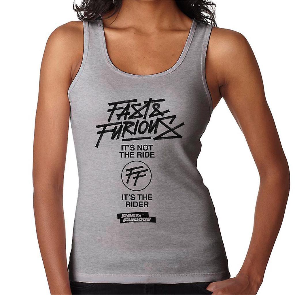 Fast & Furious Fast and Furious Its Not The Ride Its The Rider Women's Vest Heather Grey Large