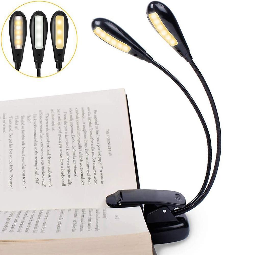 unbrand Rechargeable 14 LED Book Light, Clip on Bed Reading Light, Music Stand Lamp, 3 Brightness & 2 Goosen