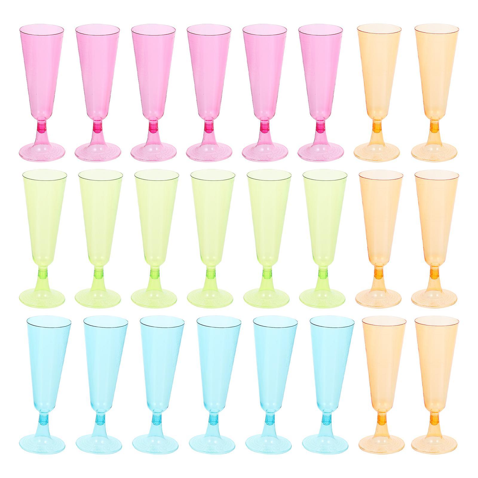 Toyvian 20 Pcs Plastic Champagne Flute Cocktail Drinking Glasses Wedding Champagne Flutes Mimosa Plastic Cups 25X25CM