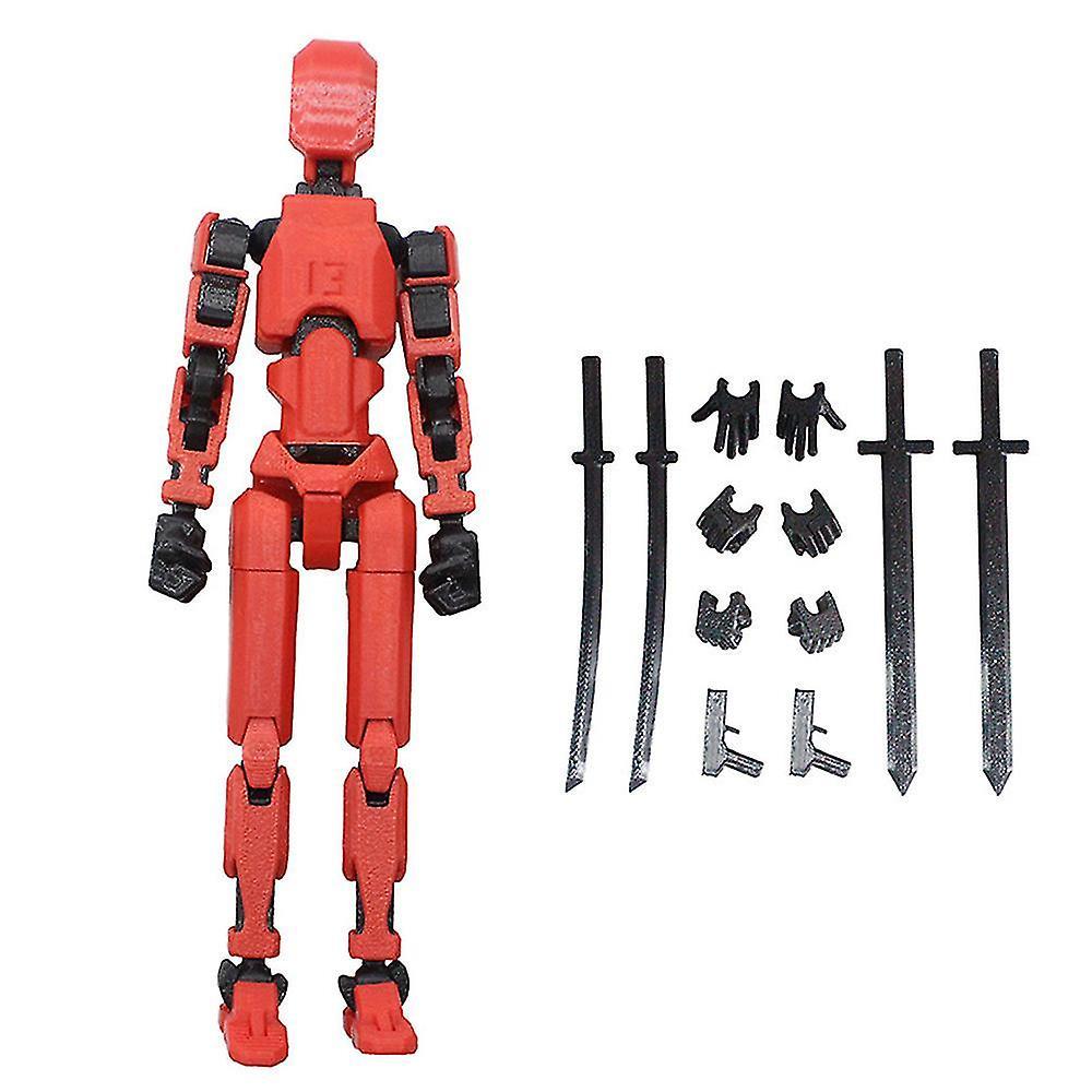 Aswei T13 Action Figure Titan 13 Action Figure Robot Action Figure3D Printed Action Black Red