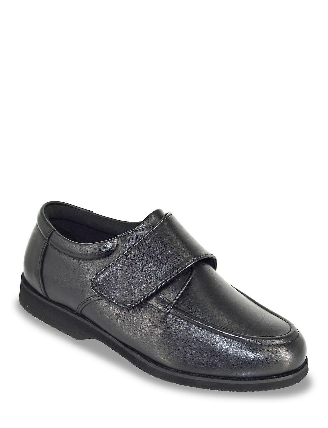 Leather Extra Wide Fit Touch Fasten Shoe