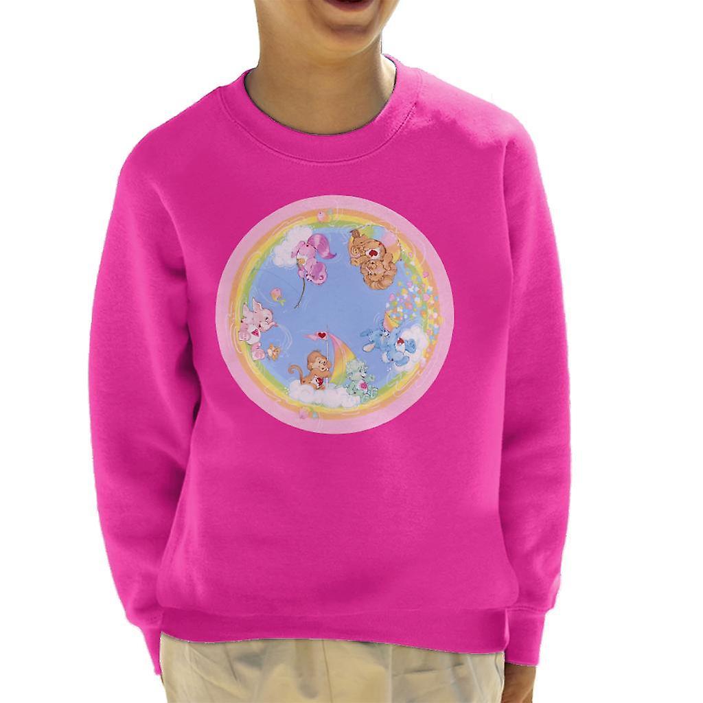 Care Bears Playful Heart Monkey Rainbow Cloud Boat Kid's Sweatshirt Hot Pink Medium (7-8 yrs)