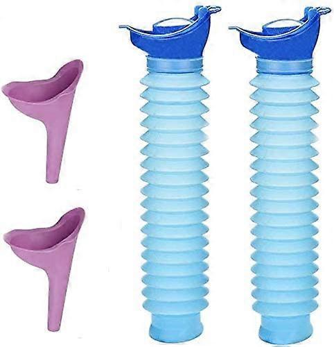 Ersam Emergency Toilet Urinal Outdoor Urine Bottle Funnel, 4pcs Shrinkable Mobile Toilet Potty Pee For Men, Women And Kids Urination Device