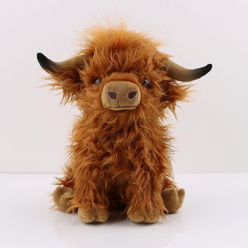 Cryin Wabjtam Highland Cow  Realistic Soft Cuddly Farm Toy,  Eco-friendly Plush, 25cm