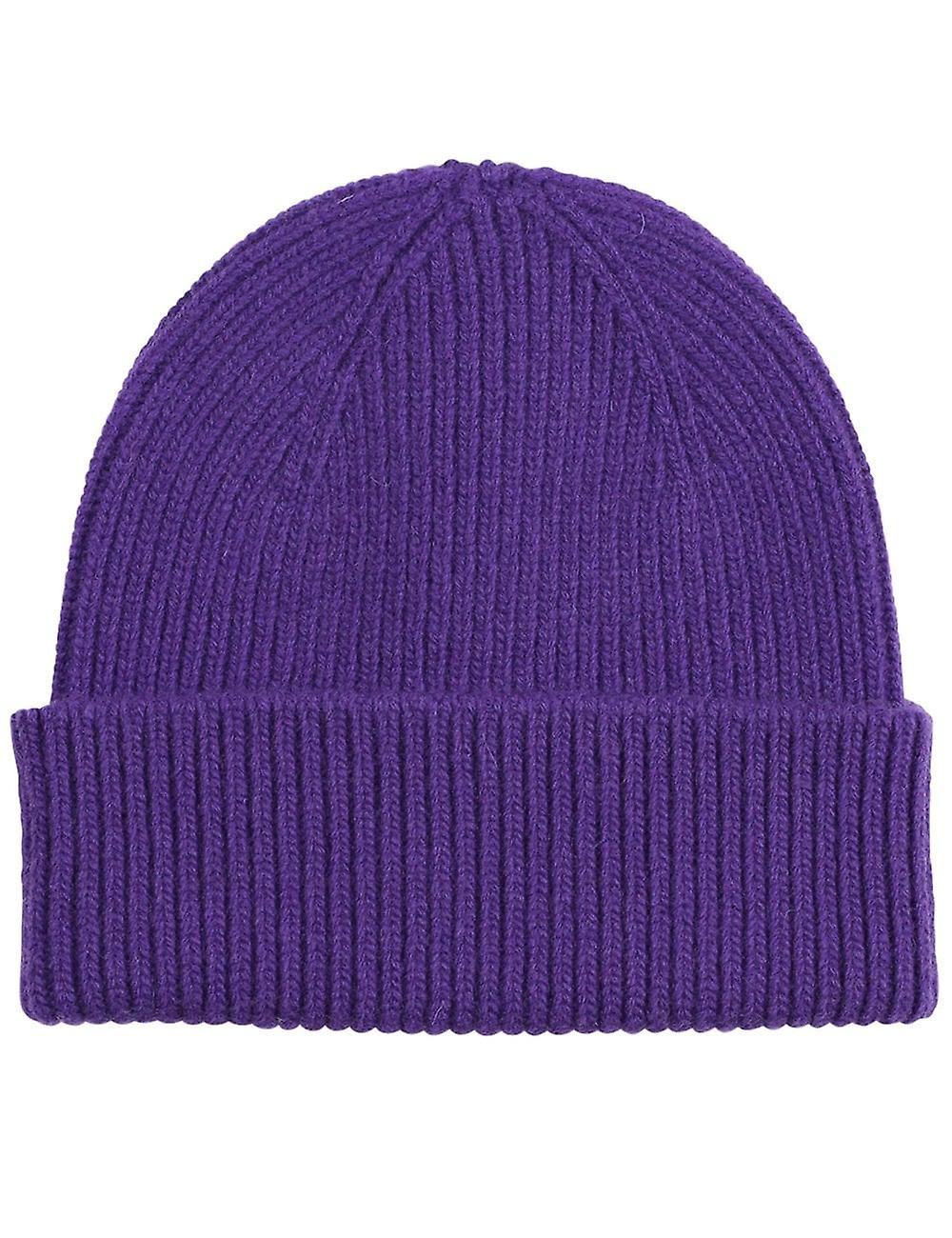 Men's Colorful Standard Merino Wool Beanie Hat - Ultra Violet One Size