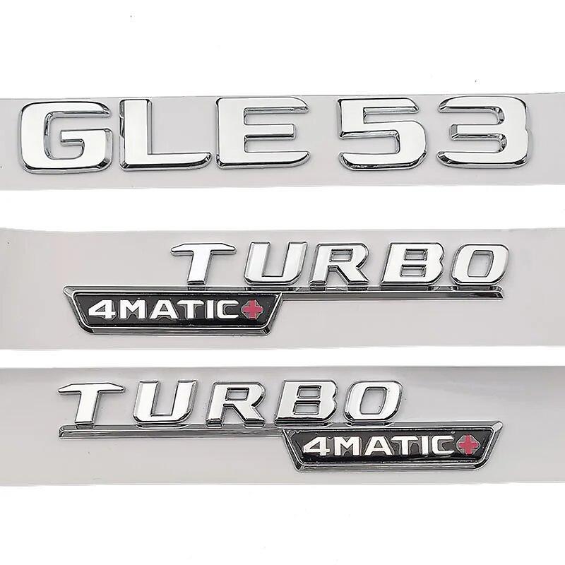 Hikig 3d Abs Letters Car Fender Rear Trunk Badge Sticker Logo Gle53 Turbo 4matic Emblem For Mercedes Gle 53 Amg W167 W166 Accessories Chrome