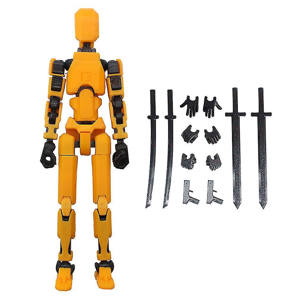 Aswei T13 Action Figure Titan 13 Action Figure Robot Action Figure3D Printed Action Black Orange