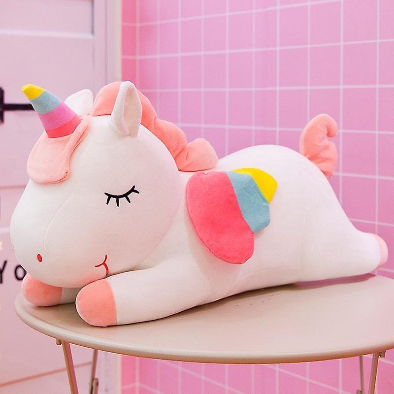 Slowmoose Unicorn Design, Rainbow Pony Plush And Stuffed Toy 30cm white