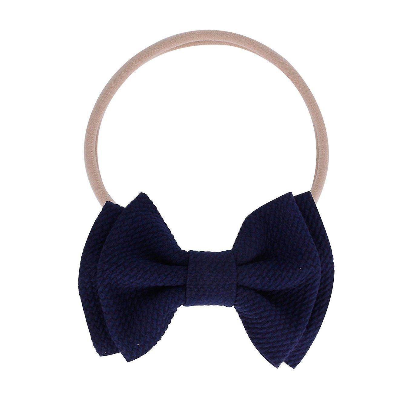 Slowmoose Baby Headband, Big Bow Knot Hairband Turban Navy Blue