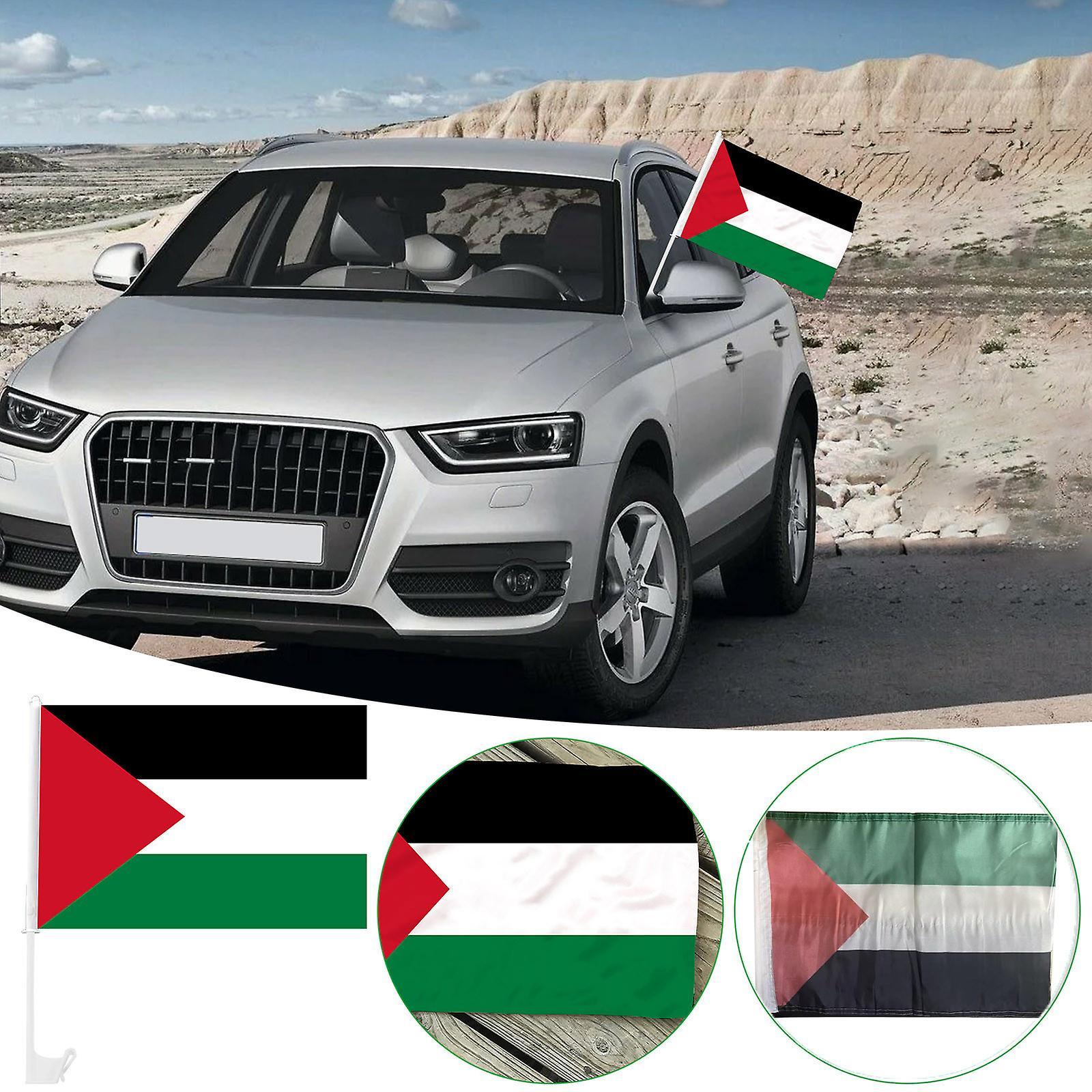 Gaoguan Palestine Car Flags 30cm X 45cm Flag Of Palestinian Car Window Flag Banner With Palestine Flag And Car Window Clip GAO2059 Green Free Size