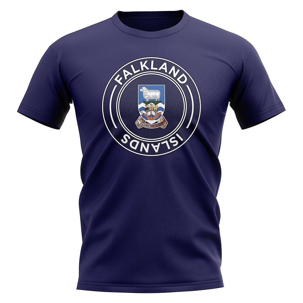 UKSoccerShop Falkland Islands Football Badge T-Shirt (Navy) SW