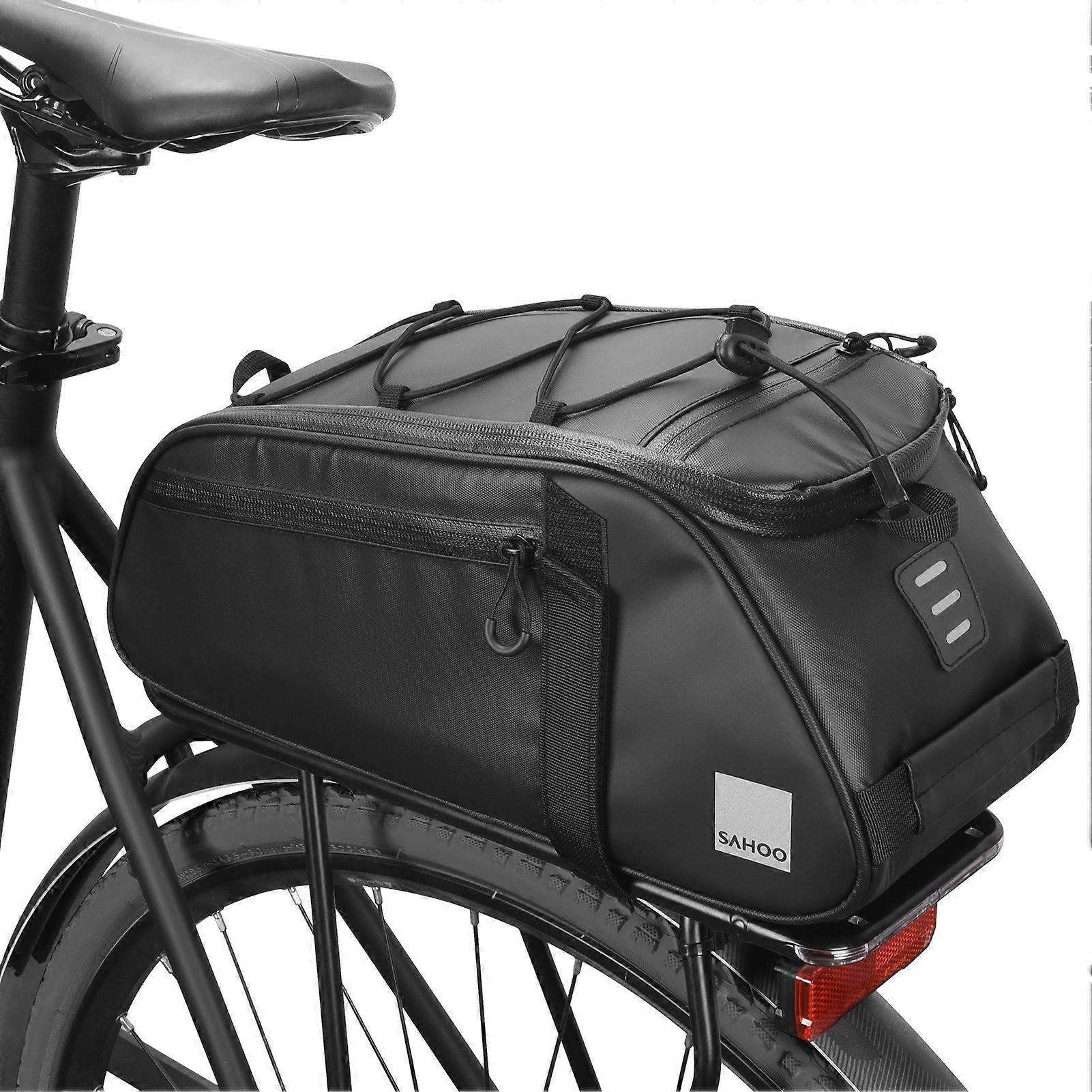 Sahoo 8L Bicycle Rear Seat Trunk Bag Large Capacity Rear Panniers Bag Reflective Rear Saddle Bag MTB Road Bike Bag Bicycle Storage Bag Hand Bag