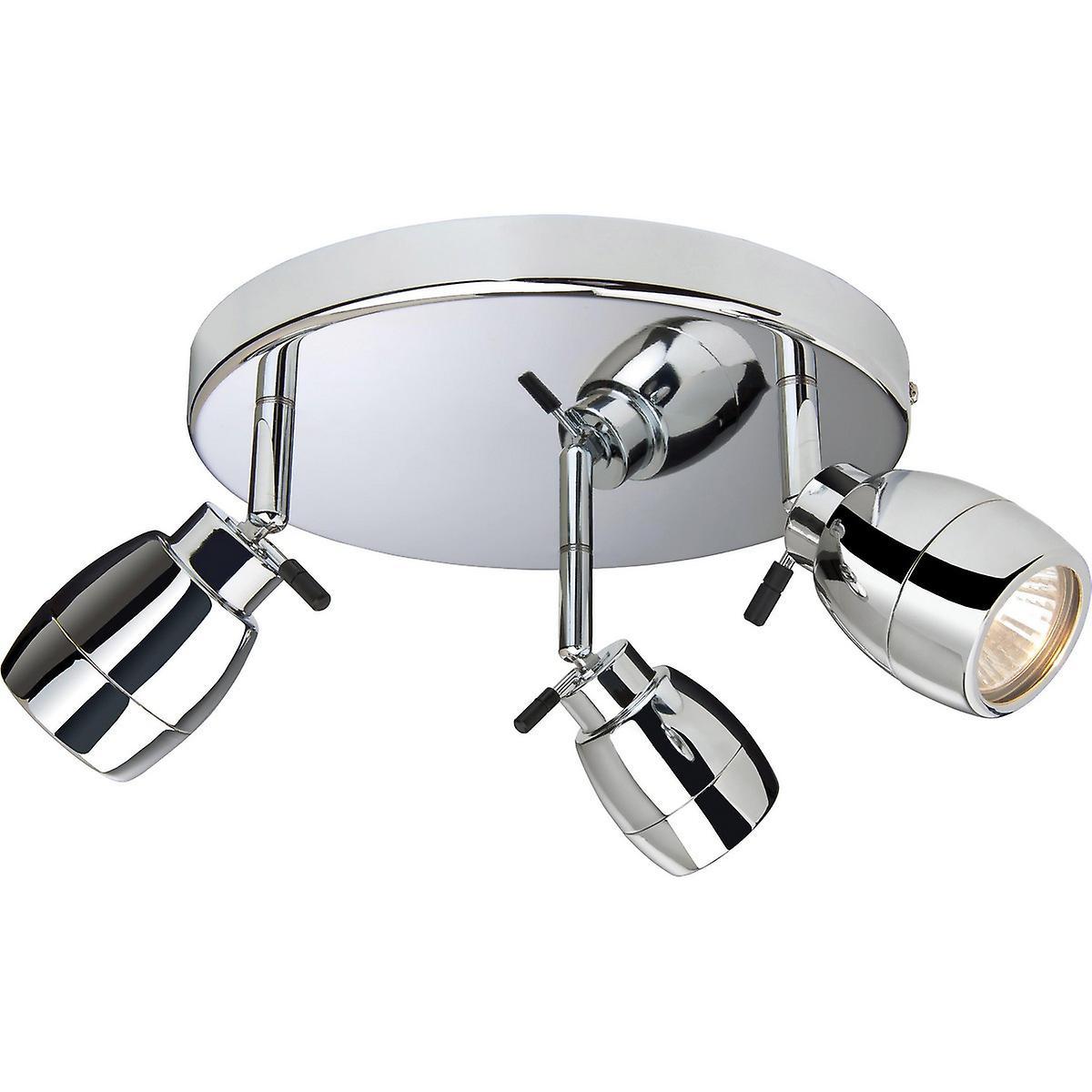 Marine 3 Light Flush Bathroom Ceiling Light Chrome IP44 GU10