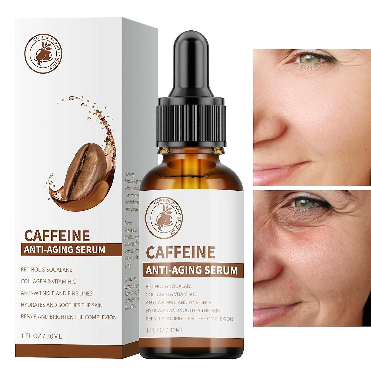 Frusde Caffeine Anti-aging Serum, Caffeine Face Serum & Under Eye Serum, Anti-aging Face Serum With Vitamin C, Firming Hydrating Face Serum Reduce ...