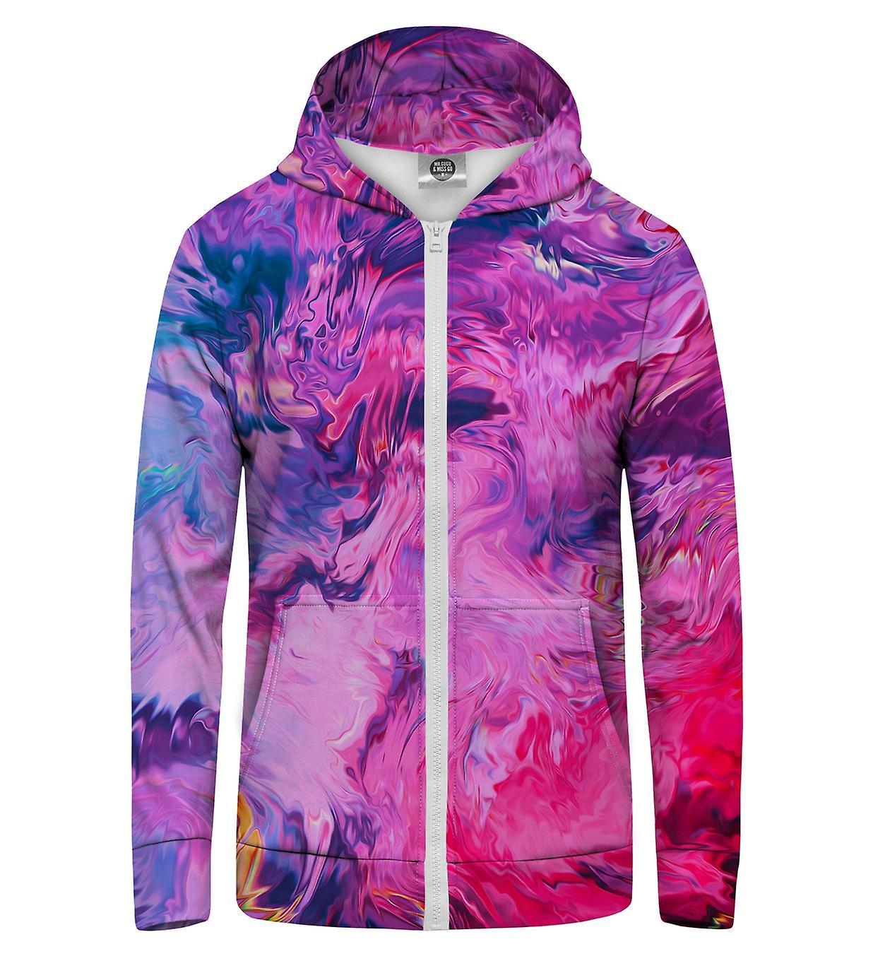 Mr Gugu & Miss Go Mr. GUGU & Miss GO Modern Painting Hoodie Kangaroo Zip Up violet S