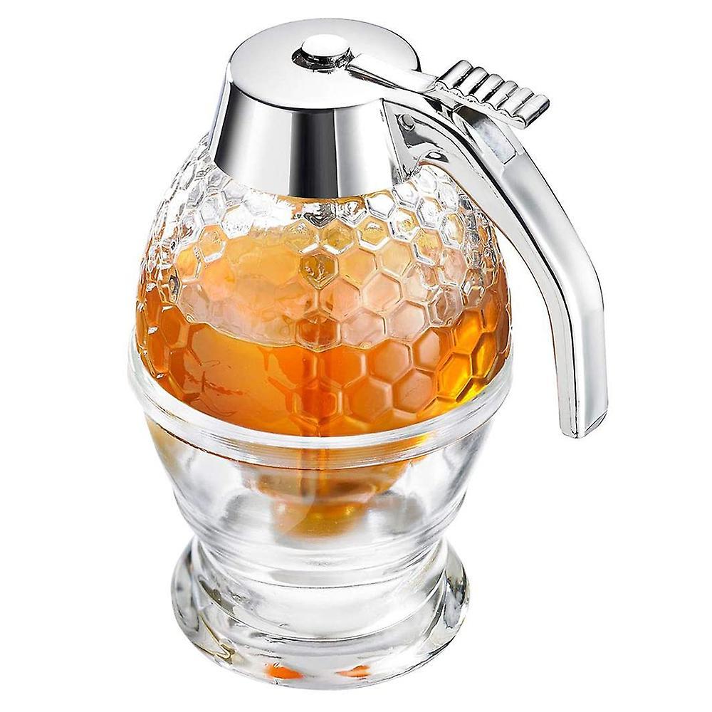 Jasmine Honey Syrup Dispenser, 200ml Honey Dispenser Jar Container Acrylic