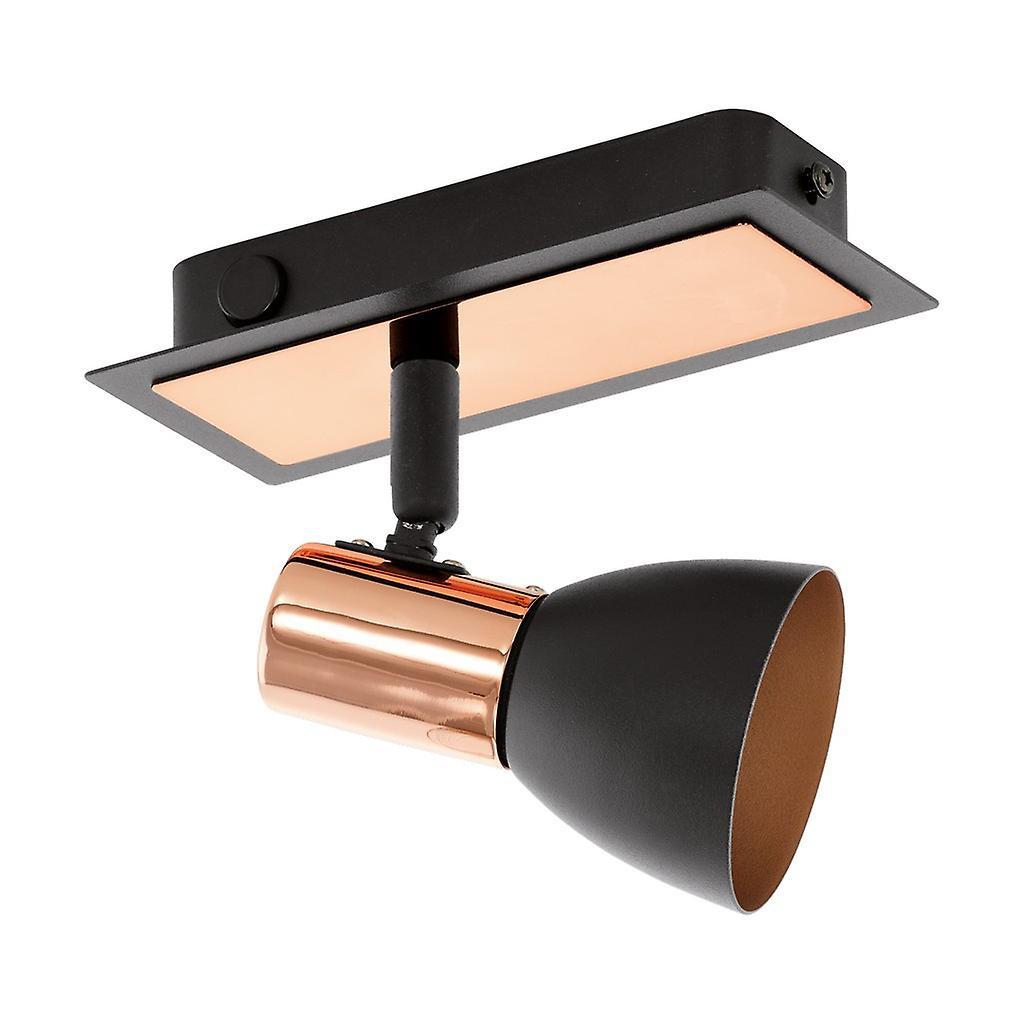 Eglo Lighting Barnham 1 Light Wall Spotlight Matt Black, Copper, GU10