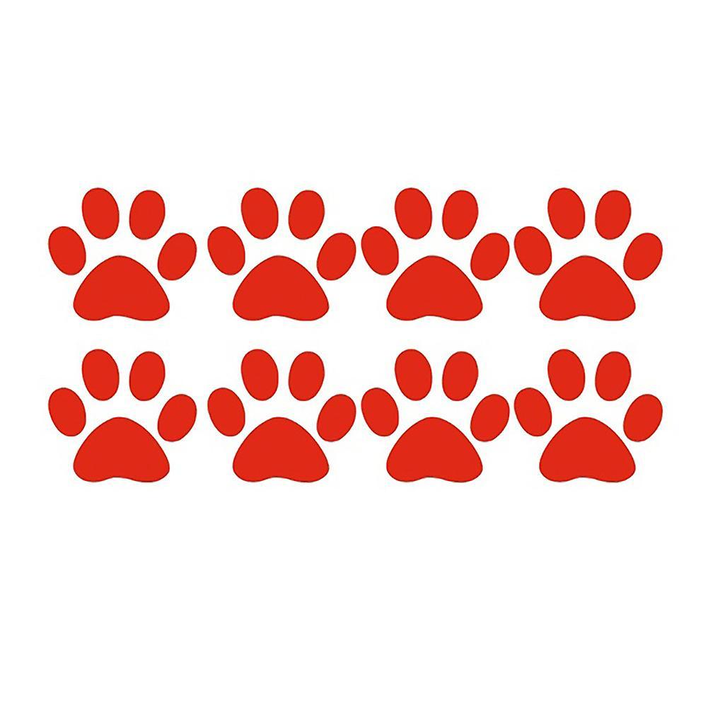 Chiusuet Cute Cat Paw Footprint Reflective Car-Styling Vehicle Decals Sticker Decoration Red