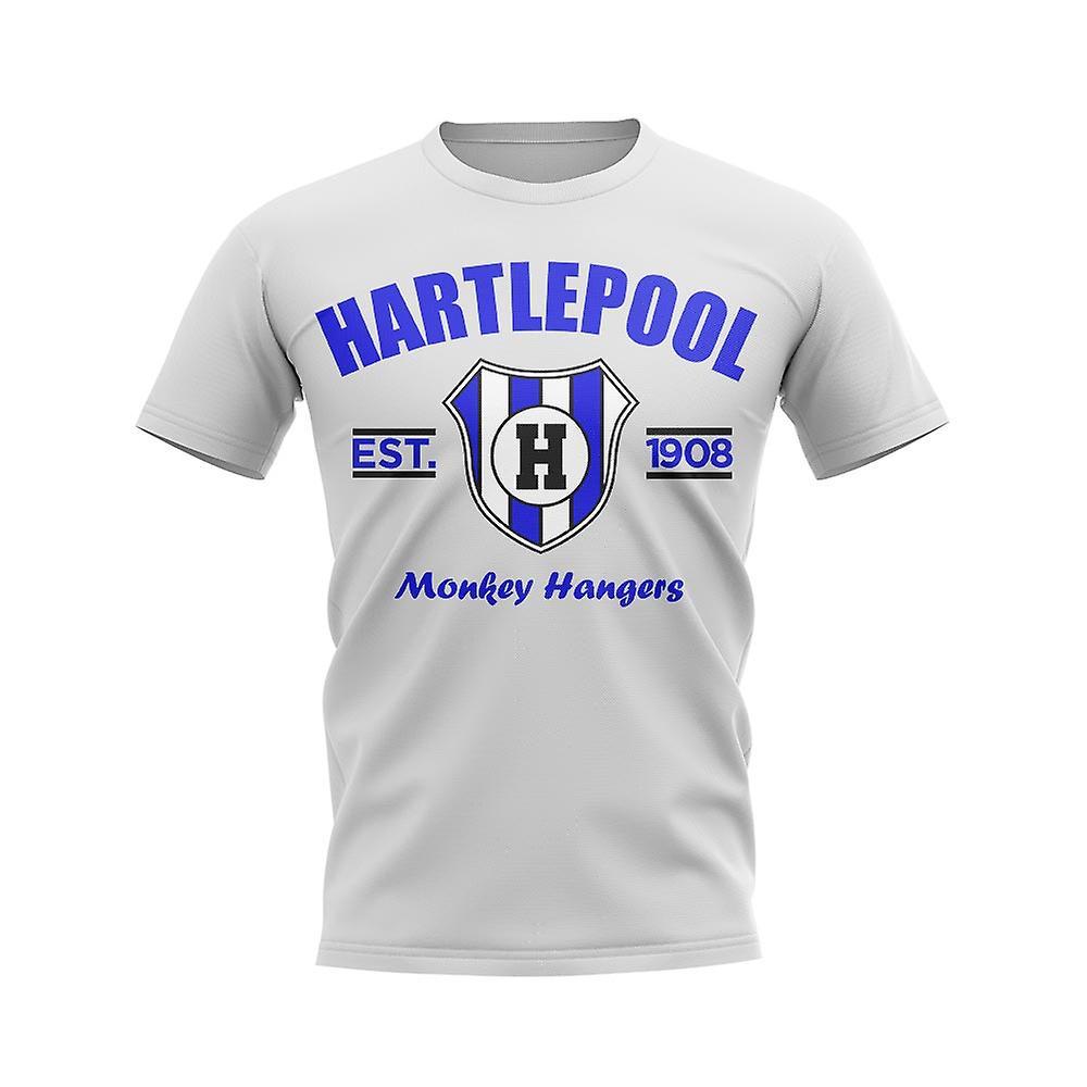 UKSoccerShop Hartlepool Established Football T-Shirt (White) SW