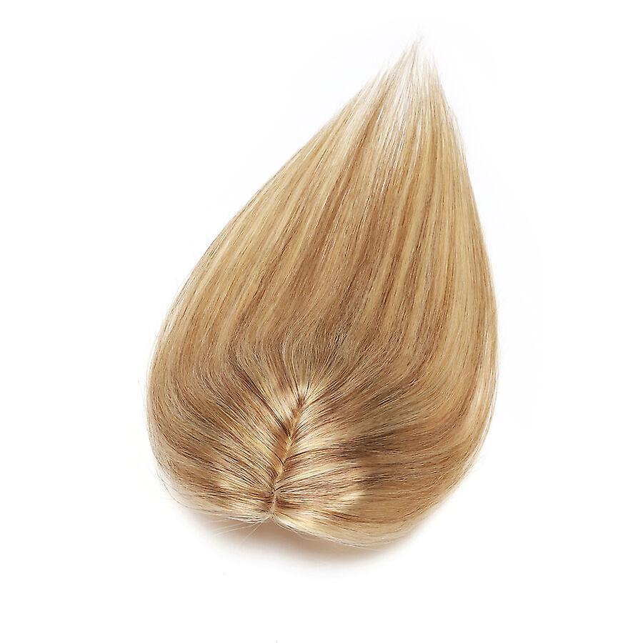 Sego Clip In Hair Topper Human Hair Real Remy Hair Toupee Wig blond & bleach blonde 12inch