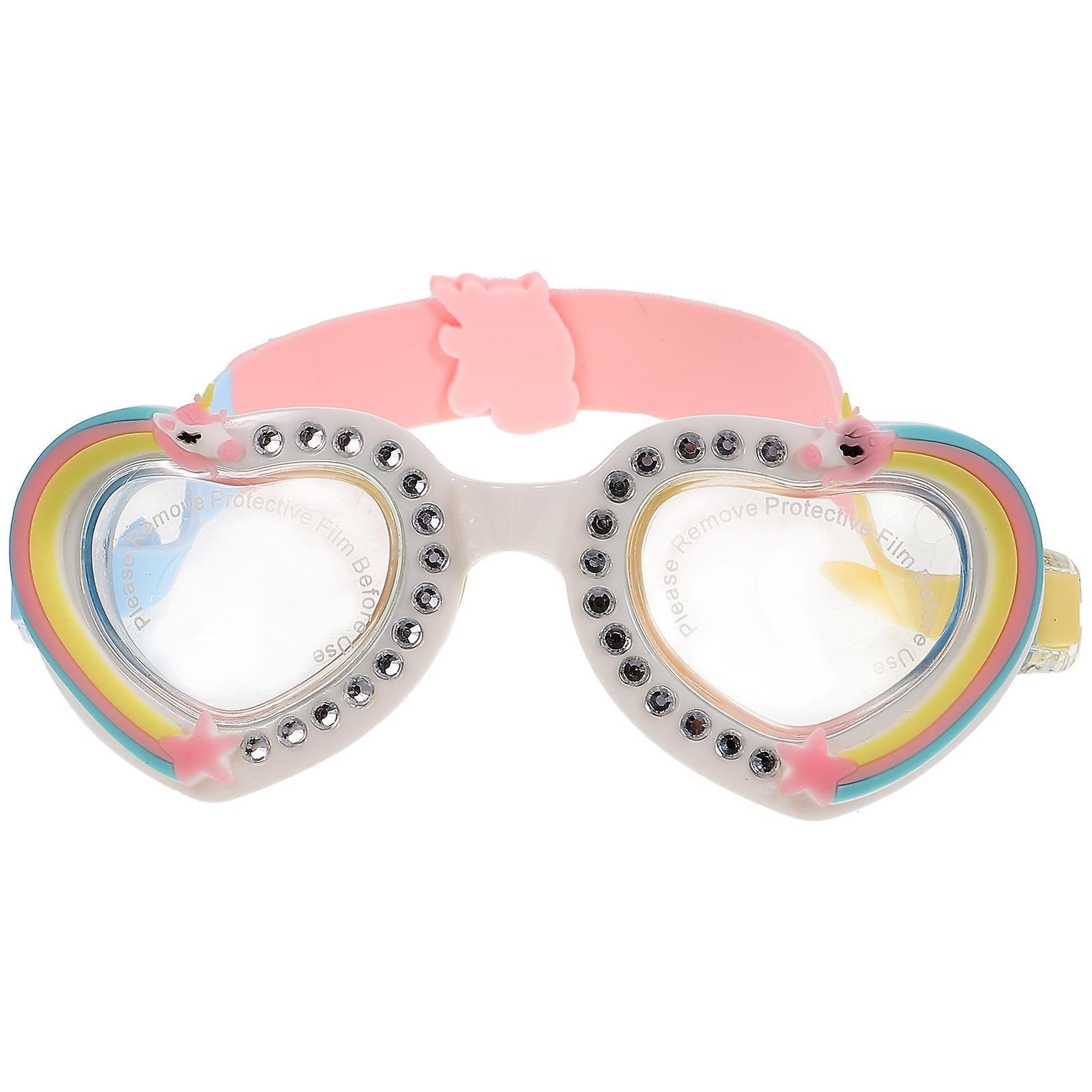 Toyvian Swimming Goggle for Children Kids Swim Eye Protector Heart Shape Swim Goggle Toddlers Goggle 13x5cm